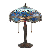 Lampada da tavolo Tiffany Dragonfly Blue vetro 2xE27