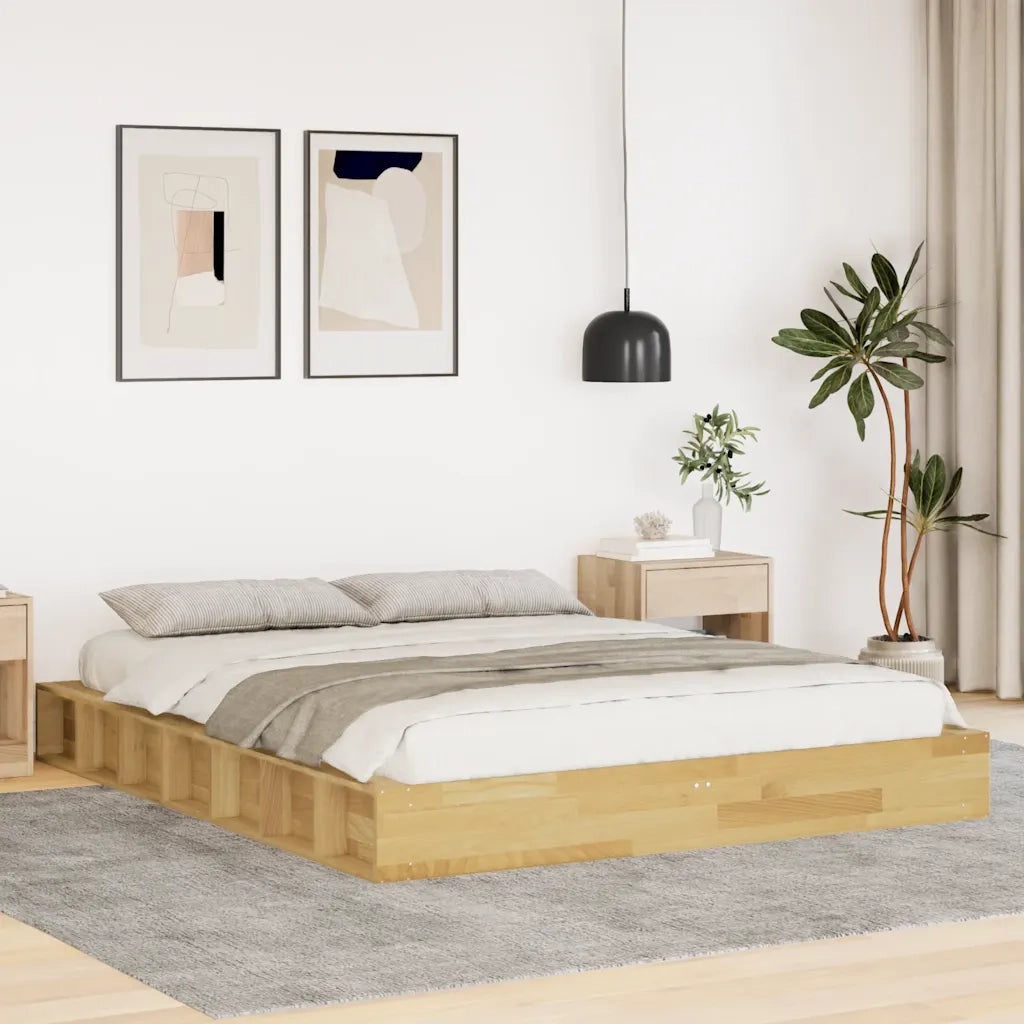 Struttura Letto Senza Materasso 160x200 cm in Legno di Rovere 3324125