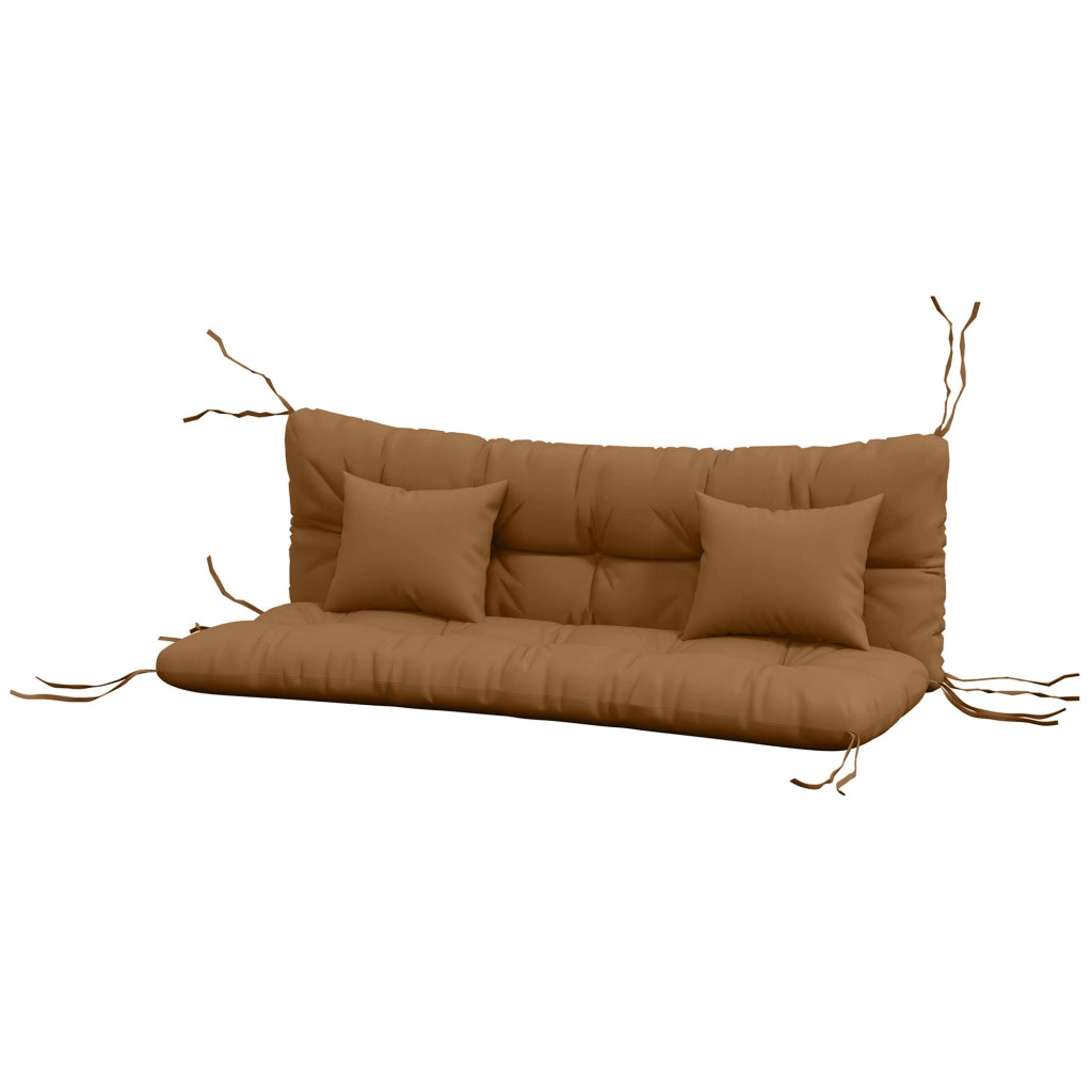 Set di 4 Cuscini per Sedie ¨C zephmum ¨C 150x50 cm Marrone Imbottiti 10 cm