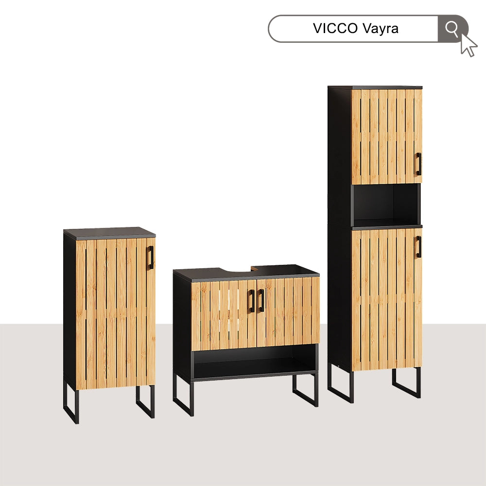 Vicco Set di mobili da bagno Bambù 2 parti