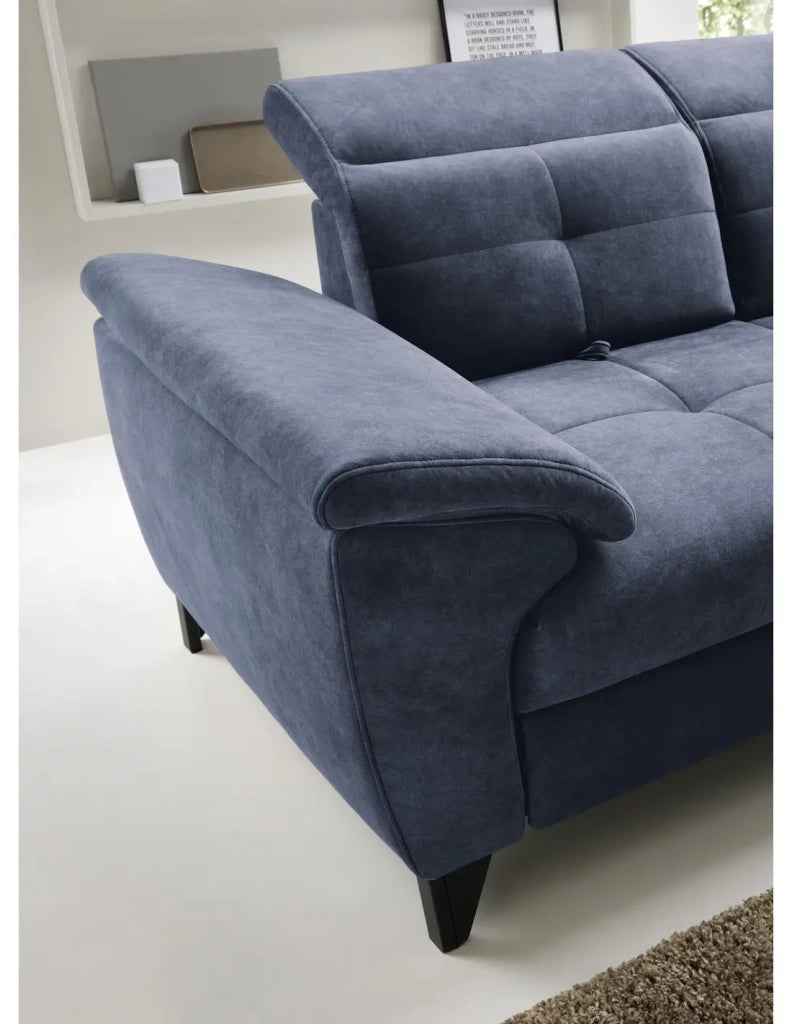 Divano ad angolo Blu 5 posti angolo destro comfort modulabile INFERNO