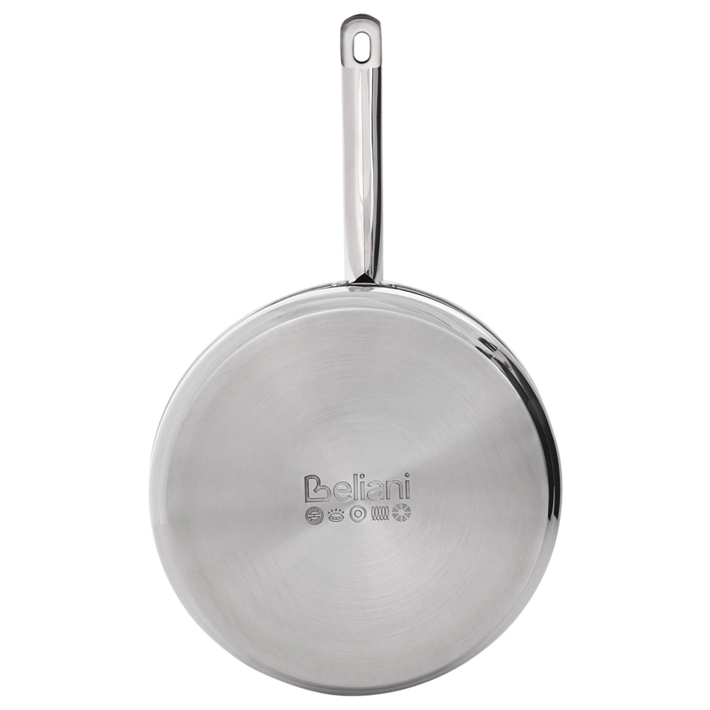 Set di pentole e padelle da 7 pezzi in acciaio inossidabile argento 3 pentole con coperchio e 1 padella