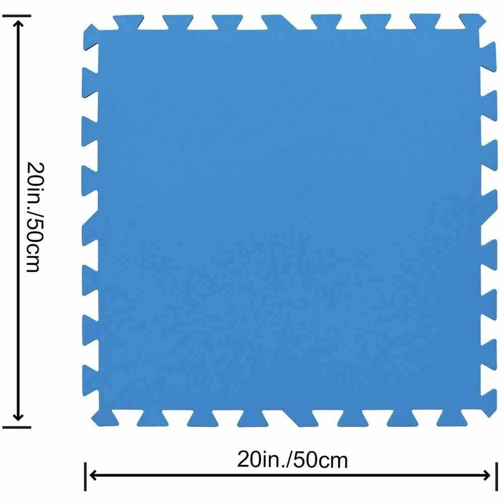 Tappeto Base PIscina Fuoriterra Tappetino Piastrelle Puzzle 8pz 50x50 cm 1,9mq