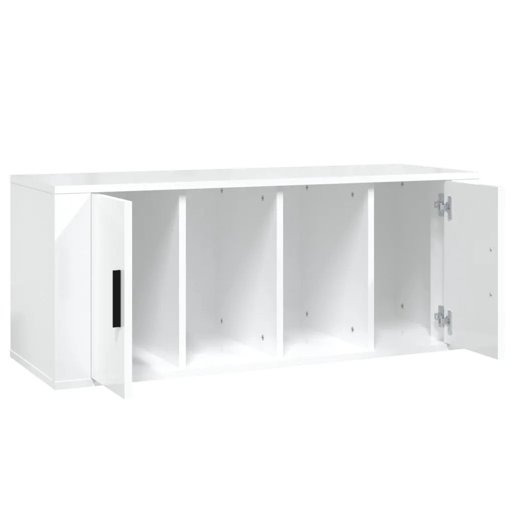 Mobile Porta TV Bianco Lucido 100x35x40 cm in Legno Multistrato cod mxl 25878