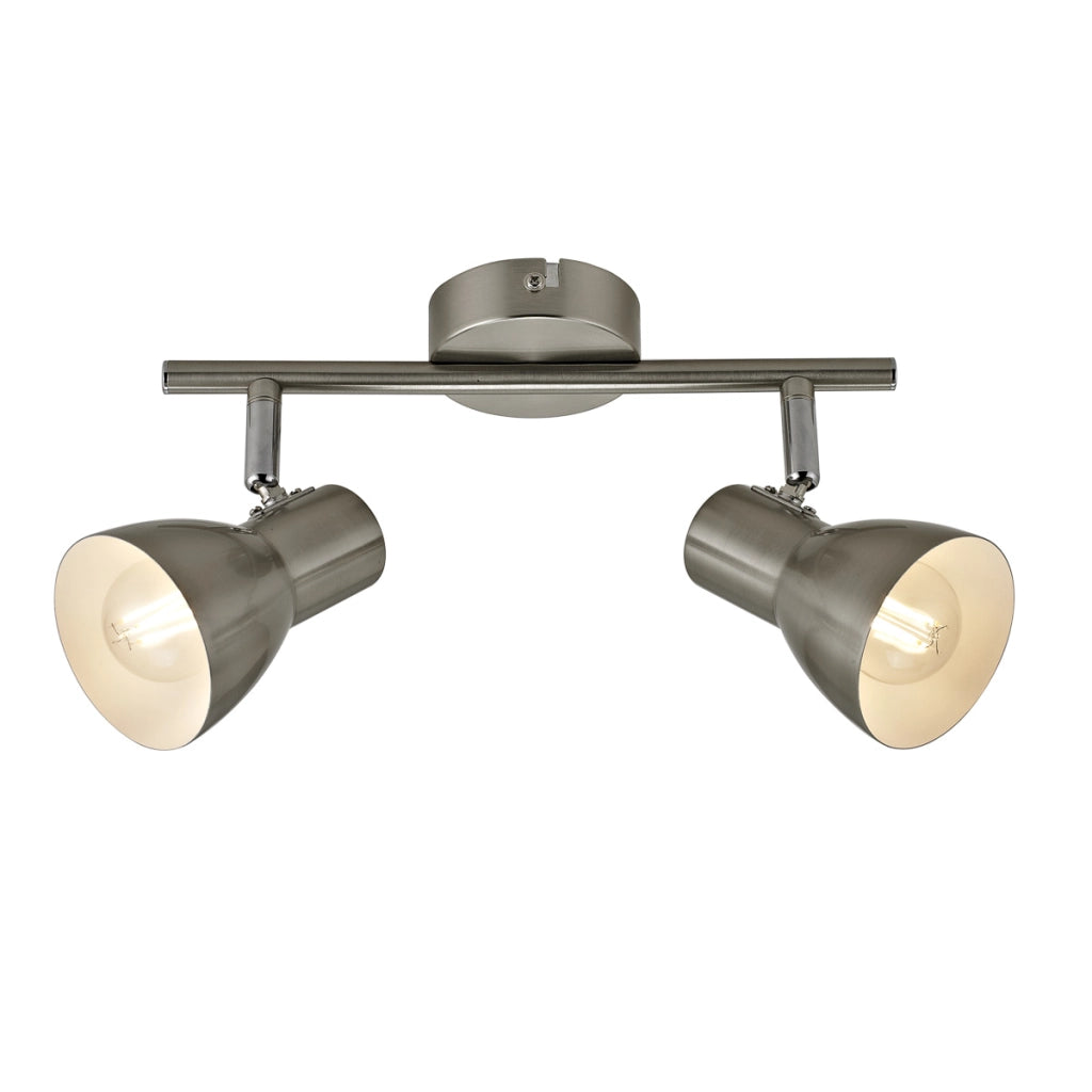 Faretto soffitto doppio orientabile nichel satinato E14 Italux