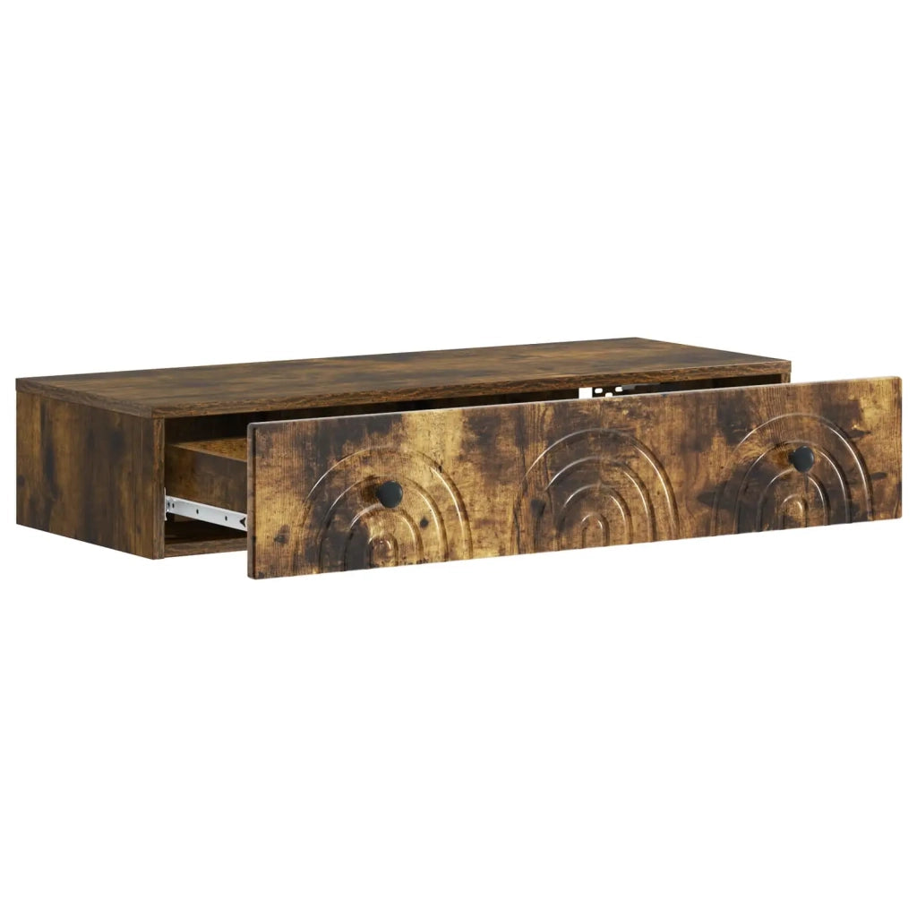 Tavolino da Parete Laterale 87,5 x 34,5 x 17 cm Rovere Fumo 898160