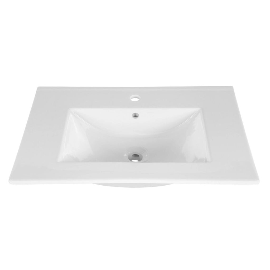 Lavabo da incasso 80 cm in ceramica bianca lucida – Lavabo rettangolare design