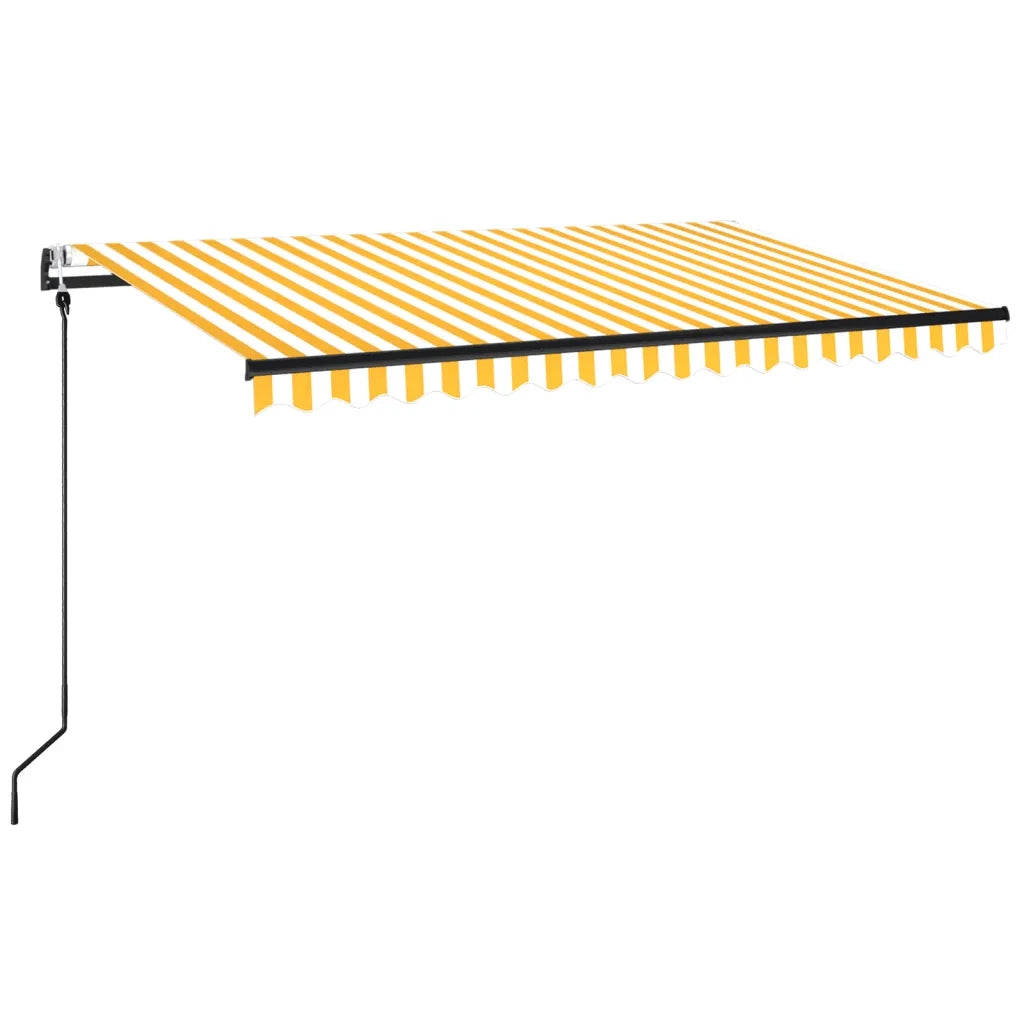 Tenda da Sole Retrattile Automatica 450x350 cm Gialla e Bianca cod mxl 34295