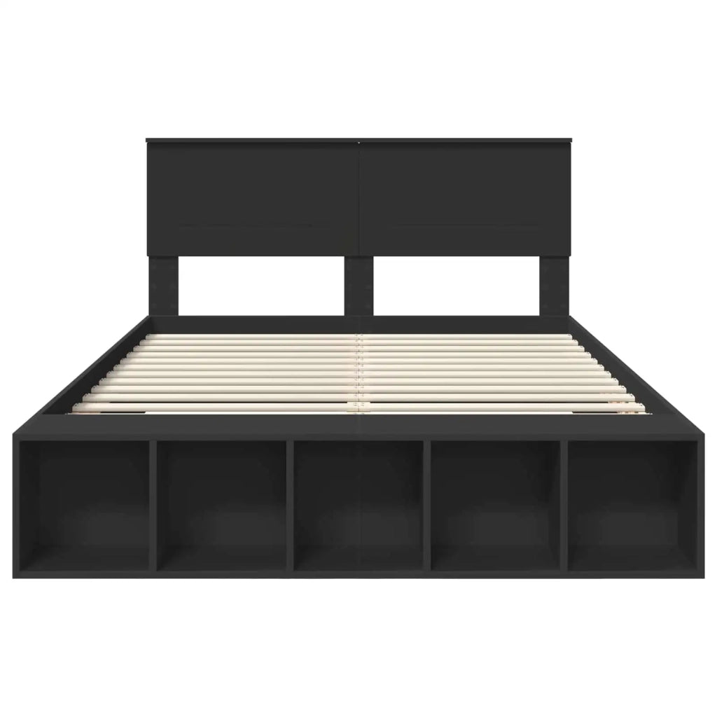 Struttura del letto Nero 150 x 200 cm Legno multistrato