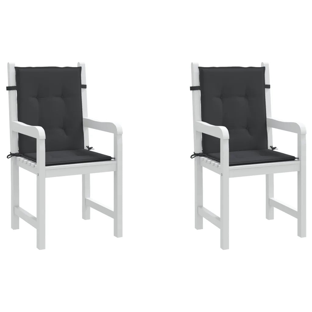 Cuscini per Sedia 2 pz Neri 100x50x3 cm in Tessuto Oxford 47560