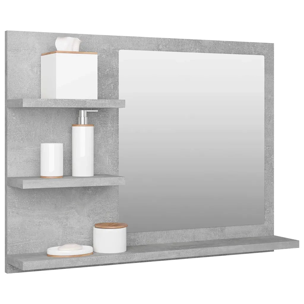 Specchio da bagno-Specchio decorativo Grigio Cemento 60x10,5x45 cm in Truciolato