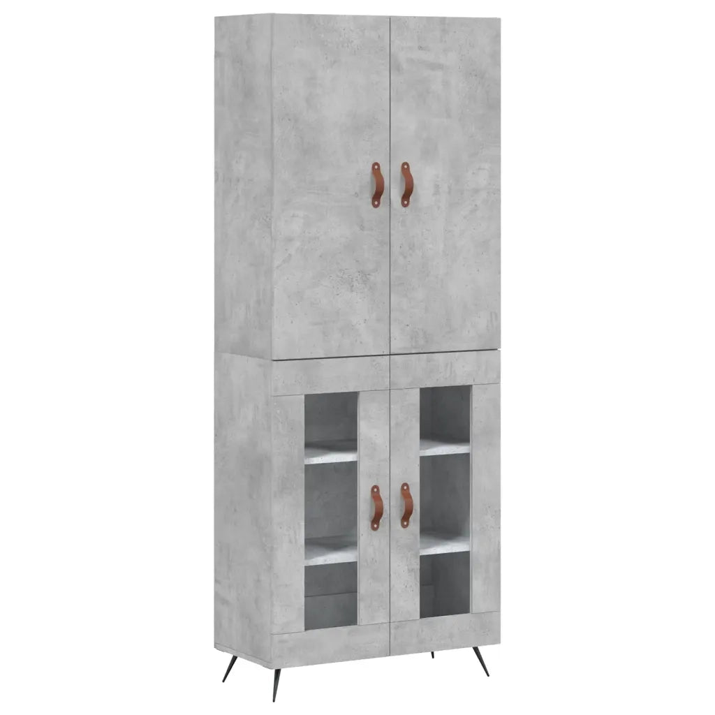 Credenza | Madia | Buffet da pranzo | Armadio da pranzo Grigio Cemento 69,5x34x180 cm in Legno Multistrato