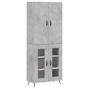 Credenza | Madia | Buffet da pranzo | Armadio da pranzo Grigio Cemento 69,5x34x180 cm in Legno Multistrato