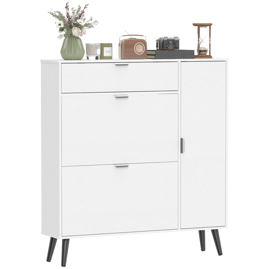 Scarpiera con 2 ante a ribalta ¨C zephmum ¨C Bianco 60x30x100 cm