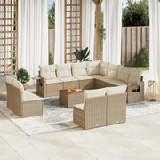 Set Divani da Giardino 12 pz con Cuscini Beige in Polyrattancod mxl 112936