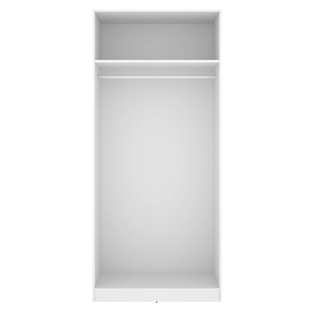 Armadio Camera da Letto Tulot, Guardaroba 2 Ante Appendiabiti, 51x204h cm Bianco