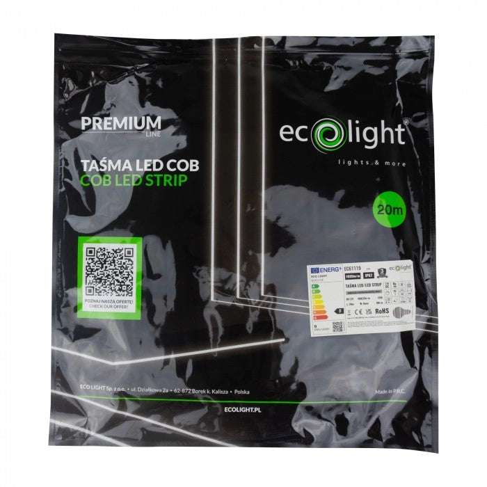 Striscia LED COB 12V IP67 480LED/m 4000K 20m Ecolight