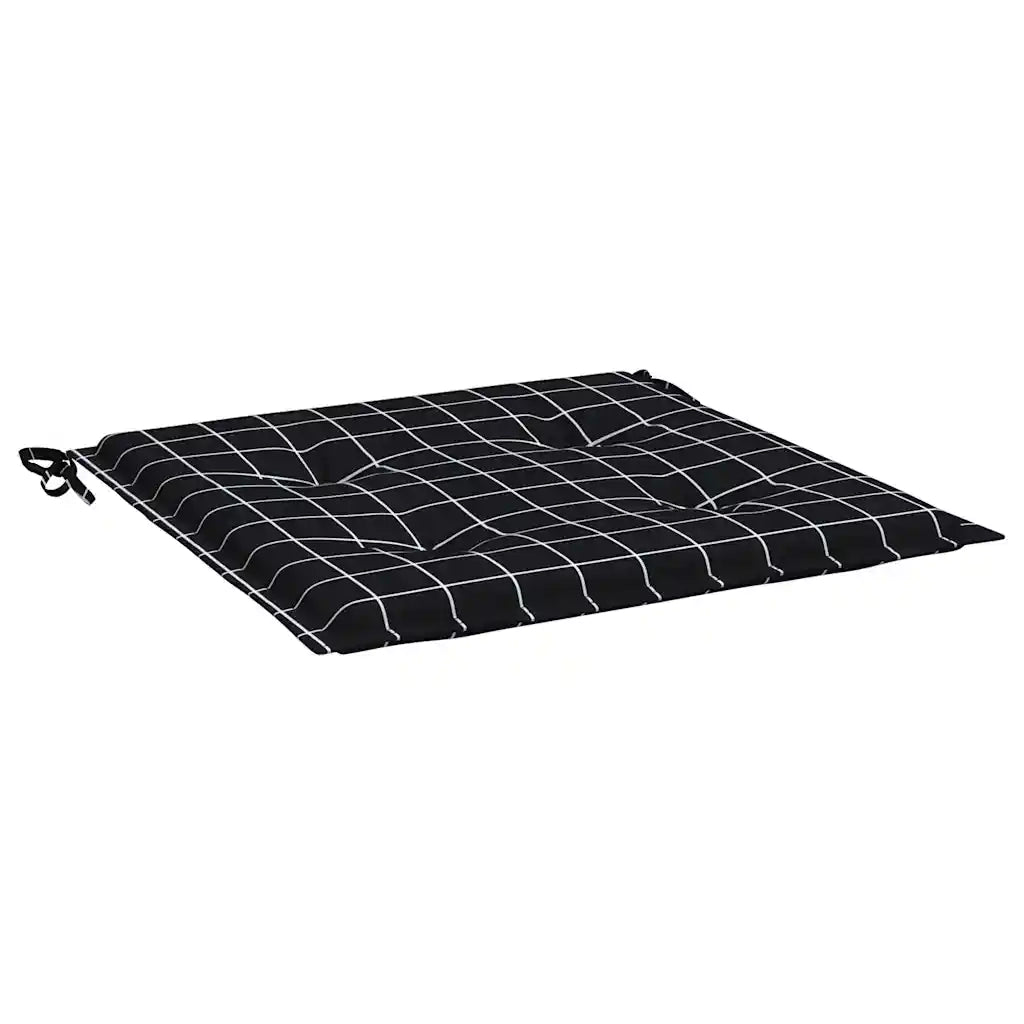 Cuscini Sedia 2 pz | Cuscini per sedie Motivo a Quadri Nero 40x40x4 cm in Tessuto
