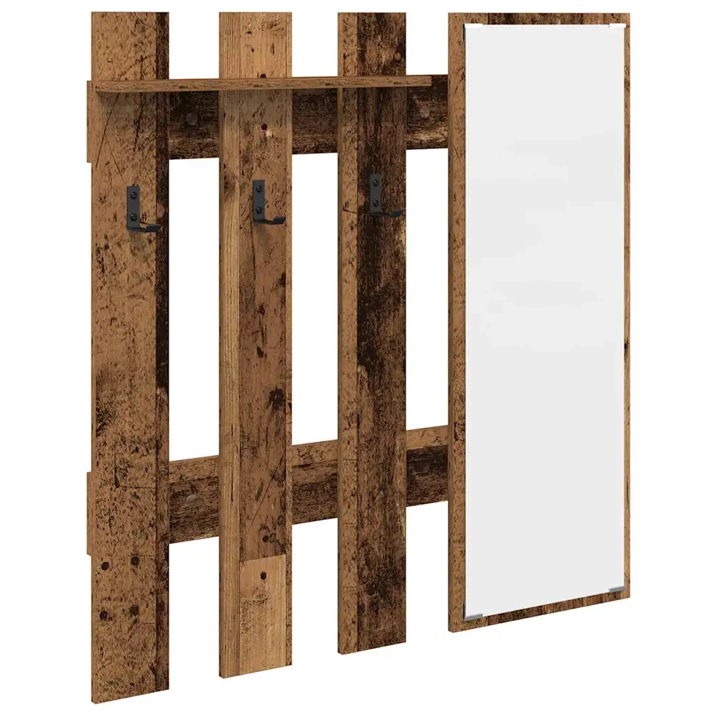 Appendiabiti a muro Legno vecchio 100 x 10 x 100 cm 874513