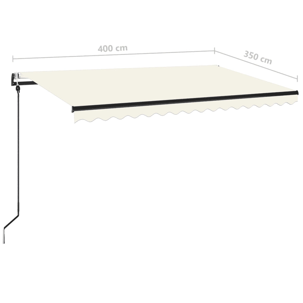 Tenda Automatica con Sensore Vento e LED 400x350 cm Crema 3069192