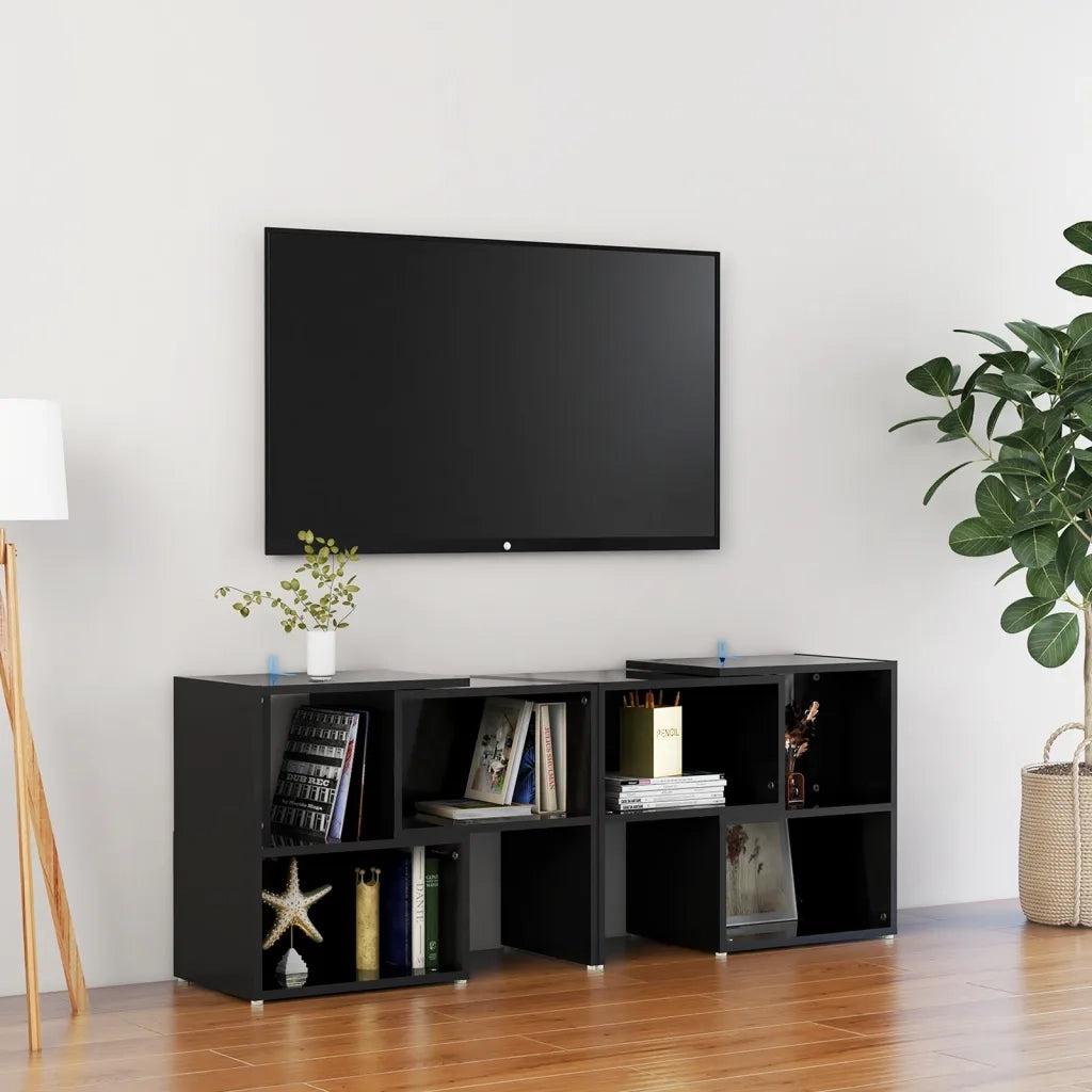 Mobile TV | Armadietto TV | Mobile Porta TV Nero Lucido 104x30x52 cm in Legno Multistrato