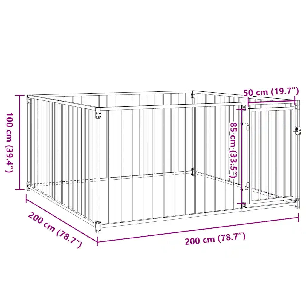 Canile da Esterno 200x200x100 cm cod mxl 53507