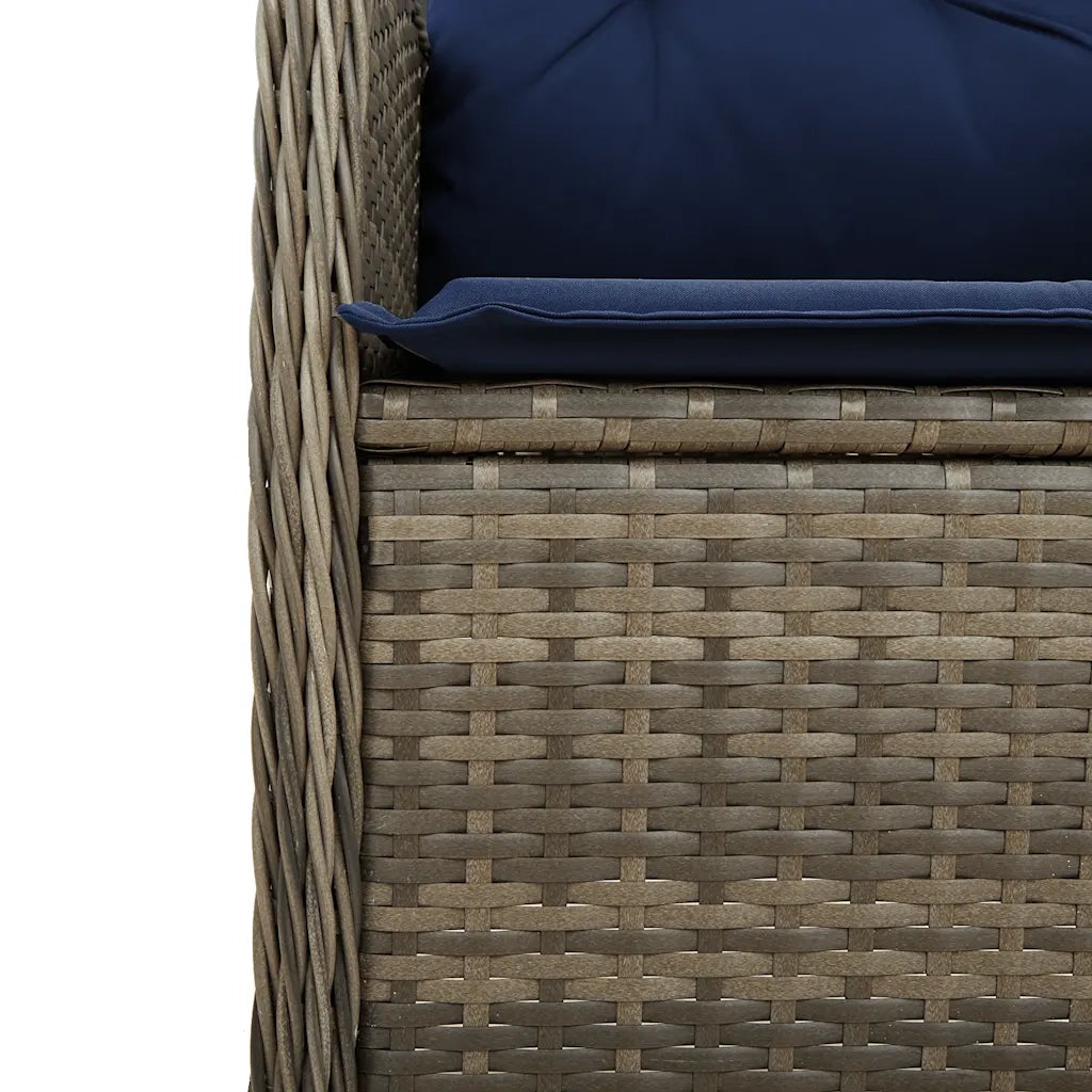 vidaXL Sedie da giardino reclinabili 2 pz con tavolo grigio in polyrattan