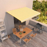 Tenda da Sole Retrattile Manuale 450x350 cm Gialla e Bianca cod mxl 43842