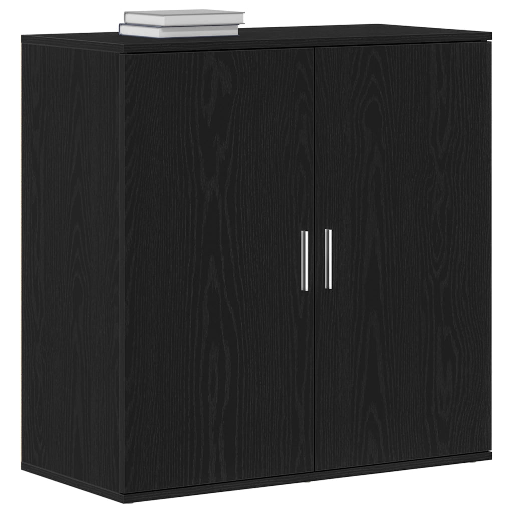 Credenza | Madia | Buffet da pranzo | Armadio da pranzo Rovere Nero 79 x 38 x 80 cm Legno multistrato