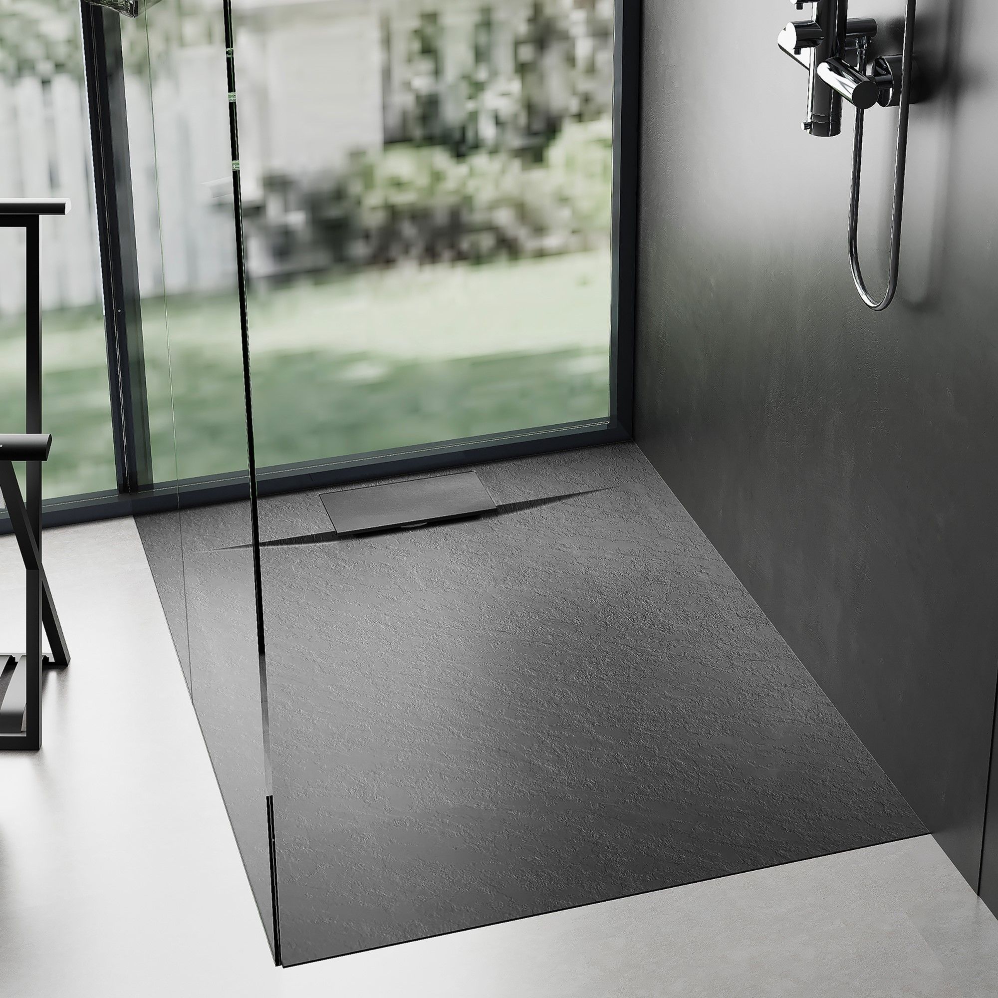 Piatto Doccia Bazalt Black 90x90