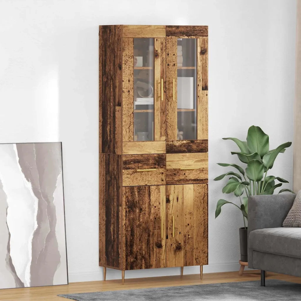 Credenza con cassetto 2 pcs Legno vecchio Legno multistrato