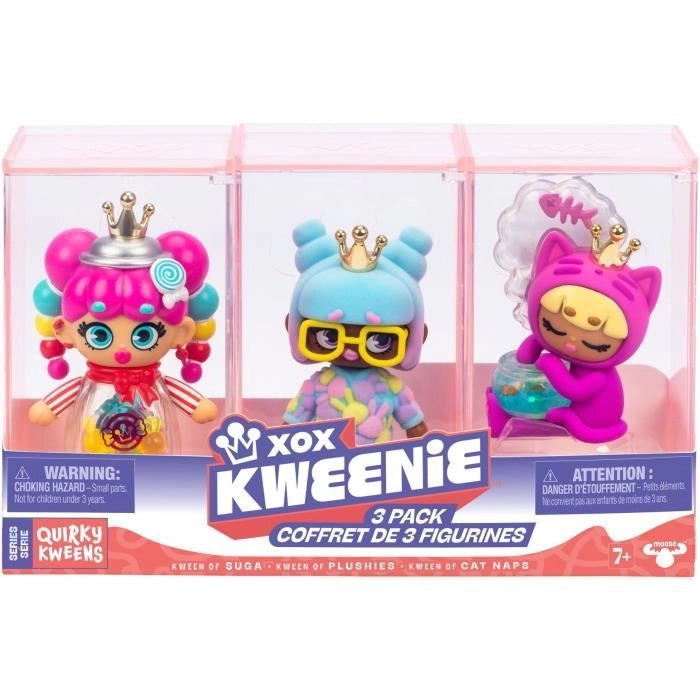 Confezione di bambole - XOX KWEENIE - Serie Quirky - 13 cm - 3 bambole incluse - Finiture uniche