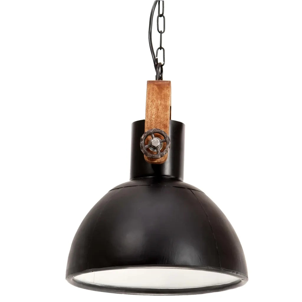Lampada a sospensione industriale 101 x 30 x 30 cm atmosfera accogliente illuminazione personalizzabile ferro nero 02_0046667