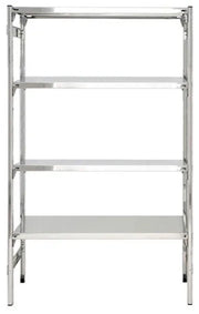 Scaffalatura in acciaio inox per alimenti con ripiani lisci cm. 100x60x180h