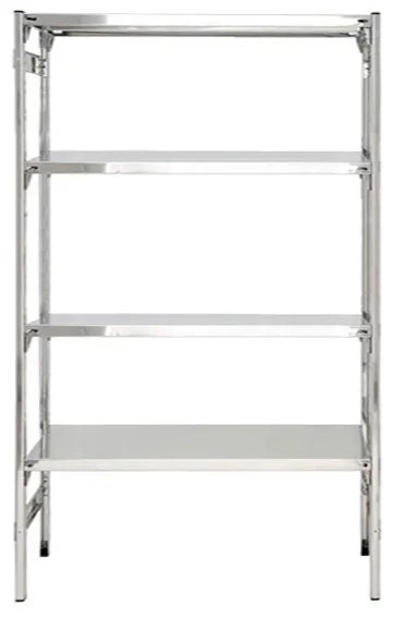 Scaffalatura in acciaio inox per alimenti con ripiani lisci cm. 100x60x180h