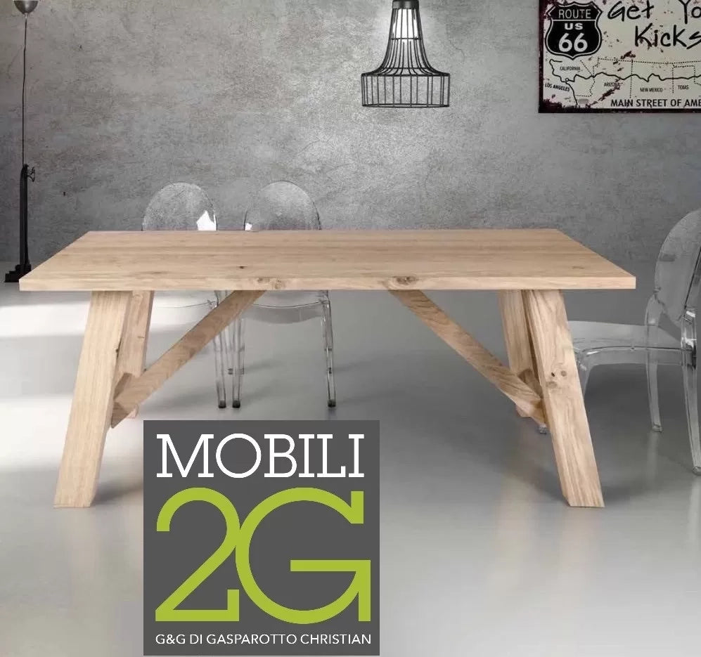 Tavolo rovere impiallacciato 250x100 sp. 4 cm  fisso (917) - Mobili 2G