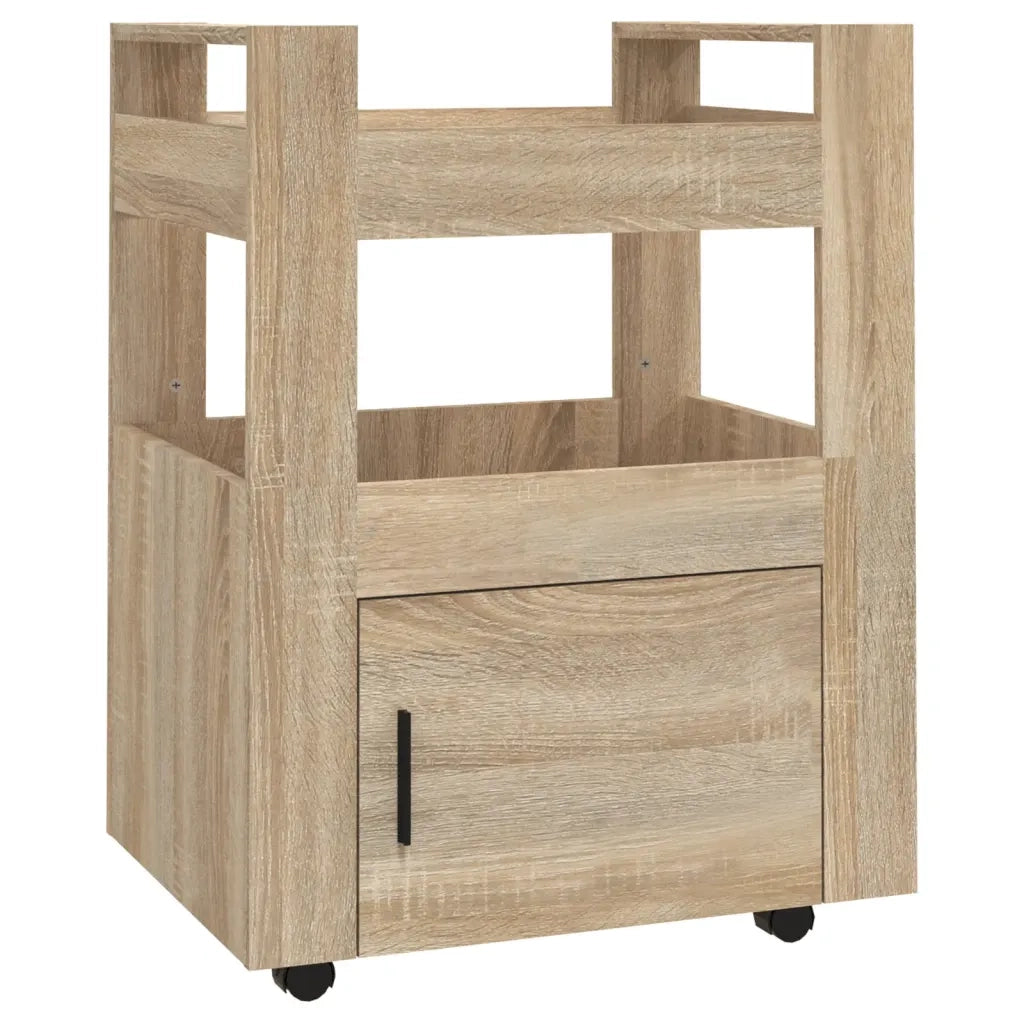 Carrello da Cucina-Scaffale per Cucina rovere sonoma 60x45x80 cm Legno Multistrato 498764