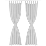 Tende in Micro-Raso Bianche 2 pz con Occhielli 140 x 175 cm 130359