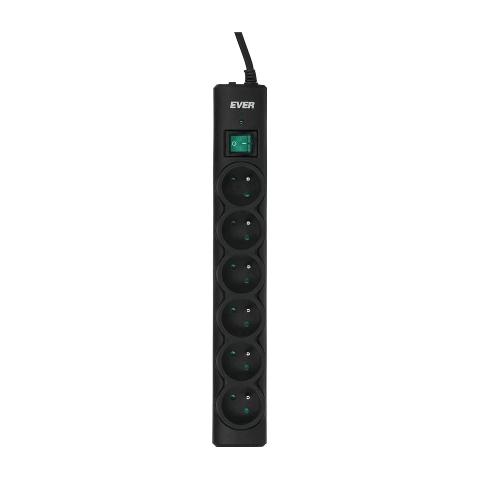 Ever Optima 3m Nero 6 prese AC 250 V
