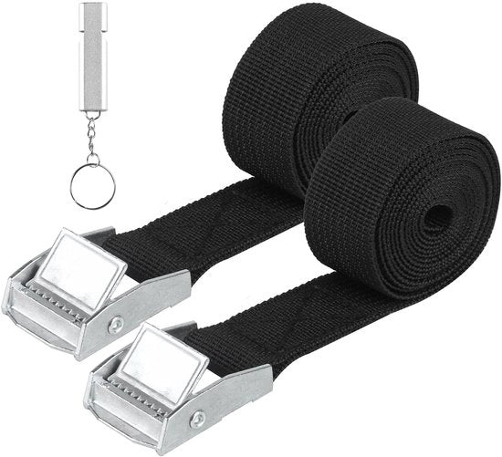 Cinture di allaccio 2 pezzi - Cinture elastiche adattabili - Lashing Beops - 25 mm x 3,5 m - Polipropilene di alta qualità - Sostenibile fino a 200 kg - Cinture di fissaggio