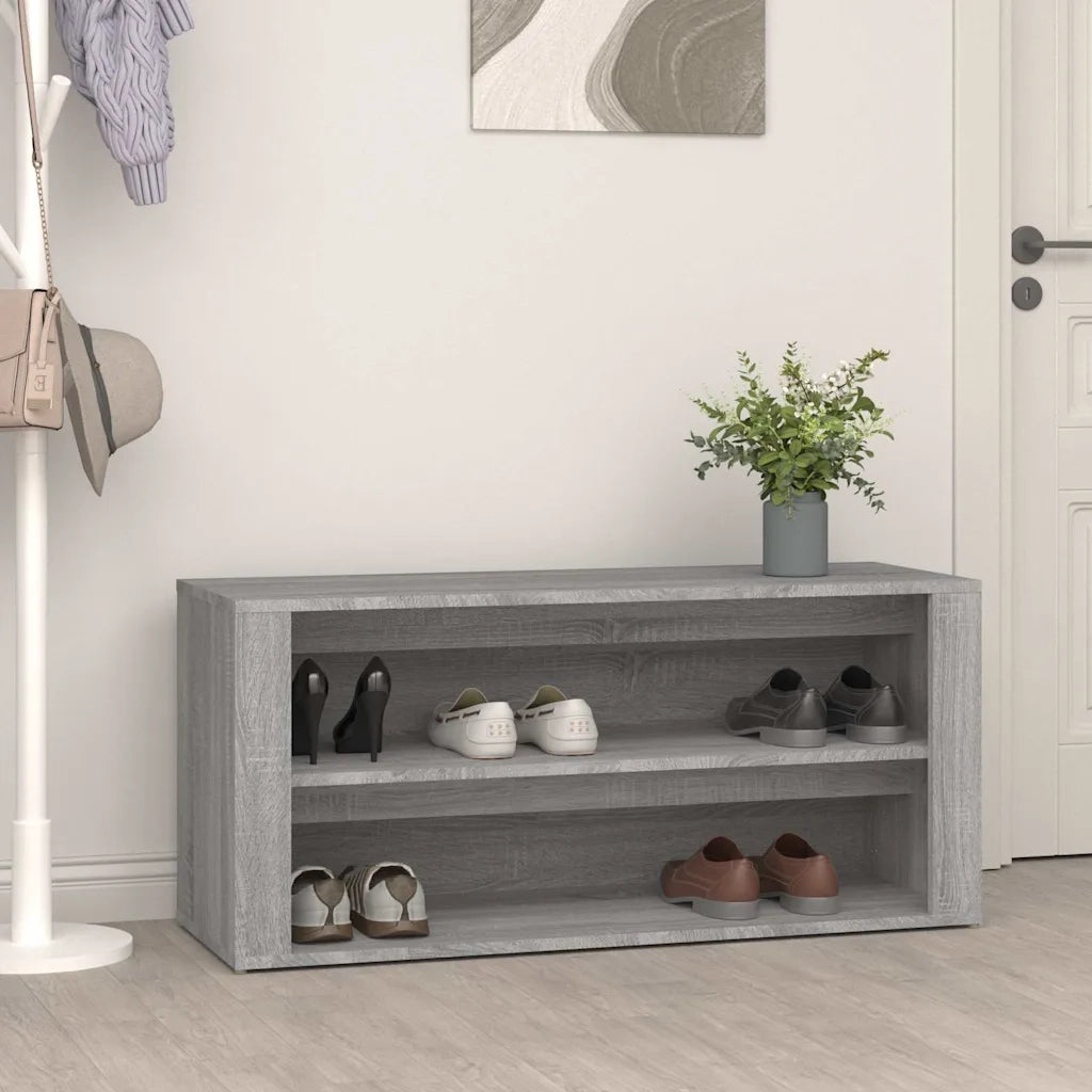 Scarpiera | Mobile per scarpe Grigio Cemento 100x35x45 cm in Legno Multistrato