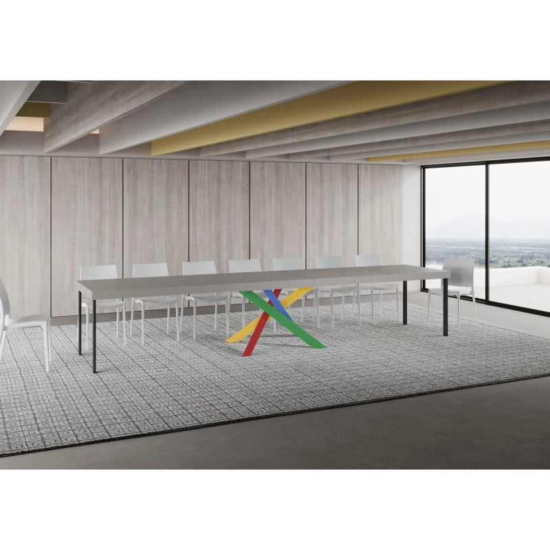 Tavolo allungabile 160/420x90 cm Volantis Premium telaio Multicolore 4/B - Cashmere