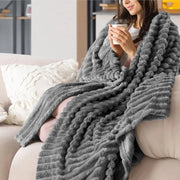 Canapa a Felpa a Quadri - Grigio Scuro e Sovraccoperta - 130x150 cm