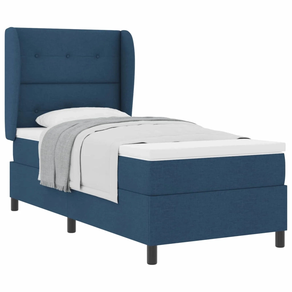 Letto a molle con materasso Blu 90 x 190 cm Tessuto 3340542