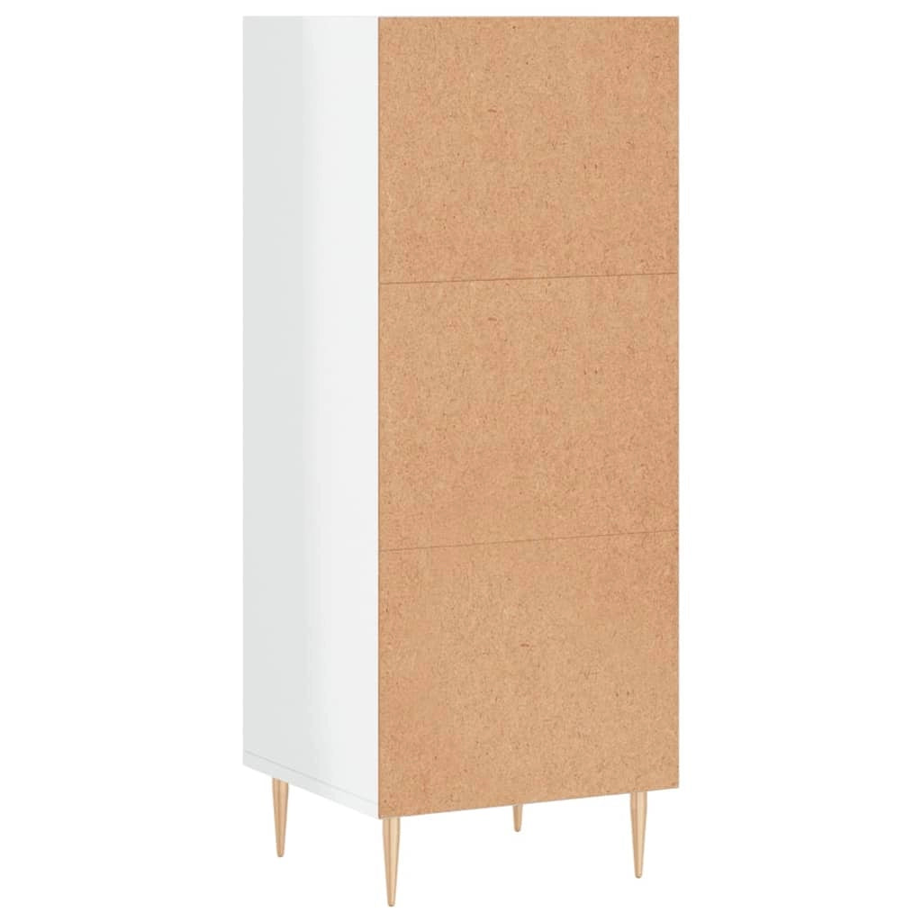 Buffet credenza cassettiera mobiletto mobile contenitore organizer per cucina soggiorno finitura lucida 34,5 x 32,5 x 90 cm legno ingegnerizzato bianco 02_0030586