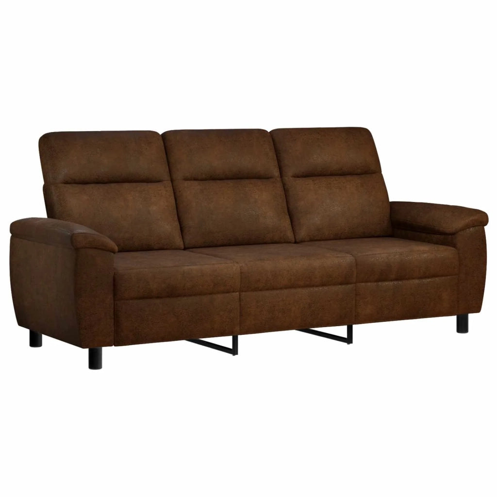 Divano Marrone 214 x 90 x 95 cm Pelle Scamosciata Sintetica 42040983