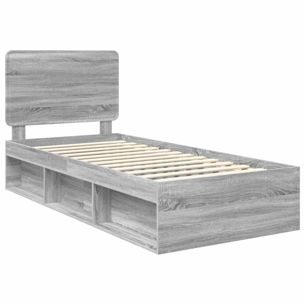 Struttura del letto Grigio Sonoma 100 x 200 cm Pino massello 3412529