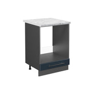 Mobile per forno da incasso Fame-Line Blu scuro lucido/Antracite 60 cm, PL Marmo Vicco