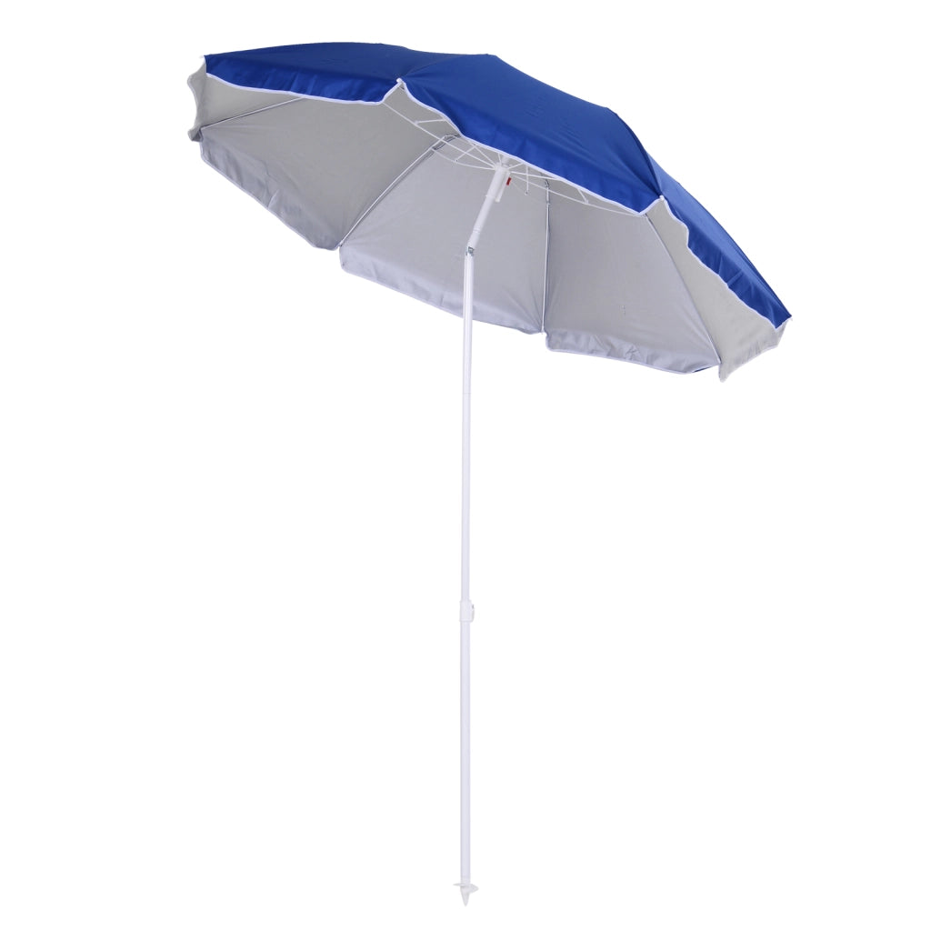 Ombrellone da Spiaggia Inclinabile ¨C zephmum ¨C Blu, Acciaio e Poliestere, ?1.7x2.05 m