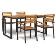 Set Pranzo da Giardino 5 pz Legno Massello di Acacia e Metallo